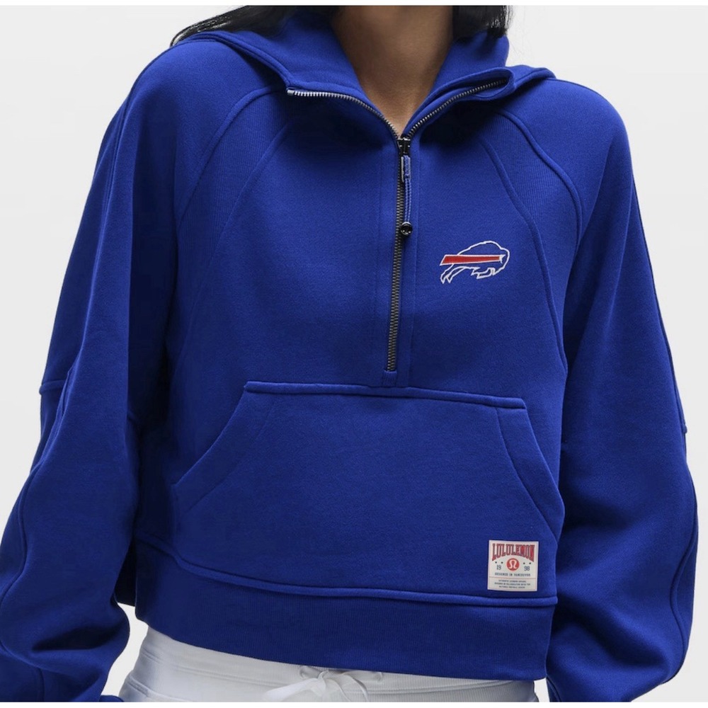 Size M/L - Lululemon x NFL Buffalo Bills Scuba Oversized Half Zip Hoodie Cobalt